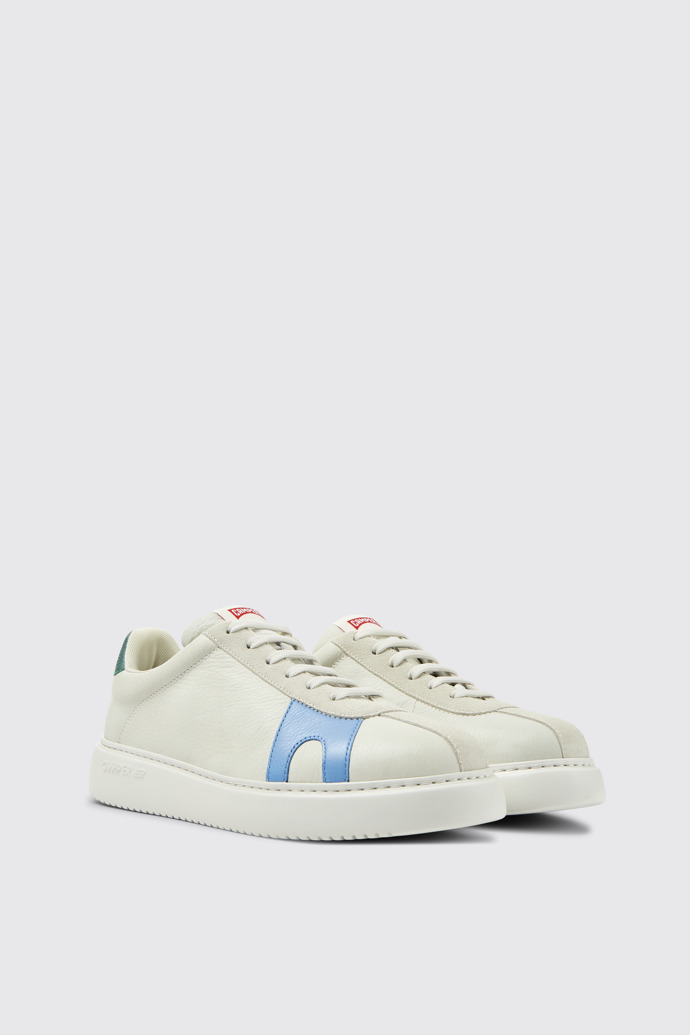 Twins Sneakers blancos de piel sin teñir y ante para hombre