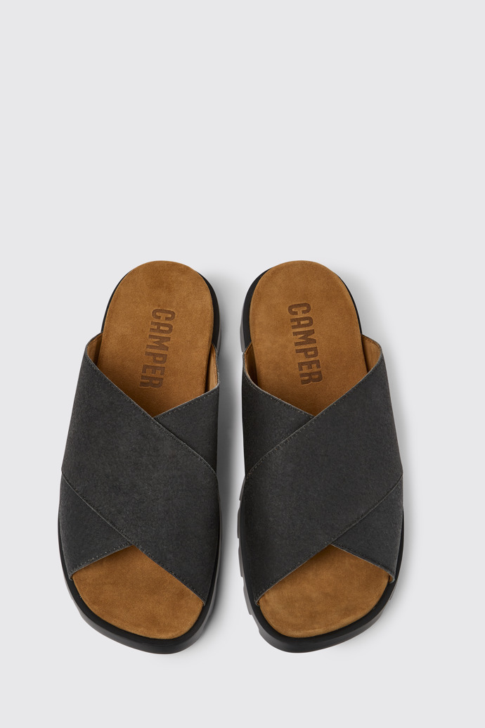 Overhead view of Brutus Sandal Black men's sandals