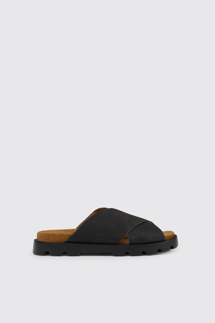 Side view of Brutus Sandal Black men's sandals