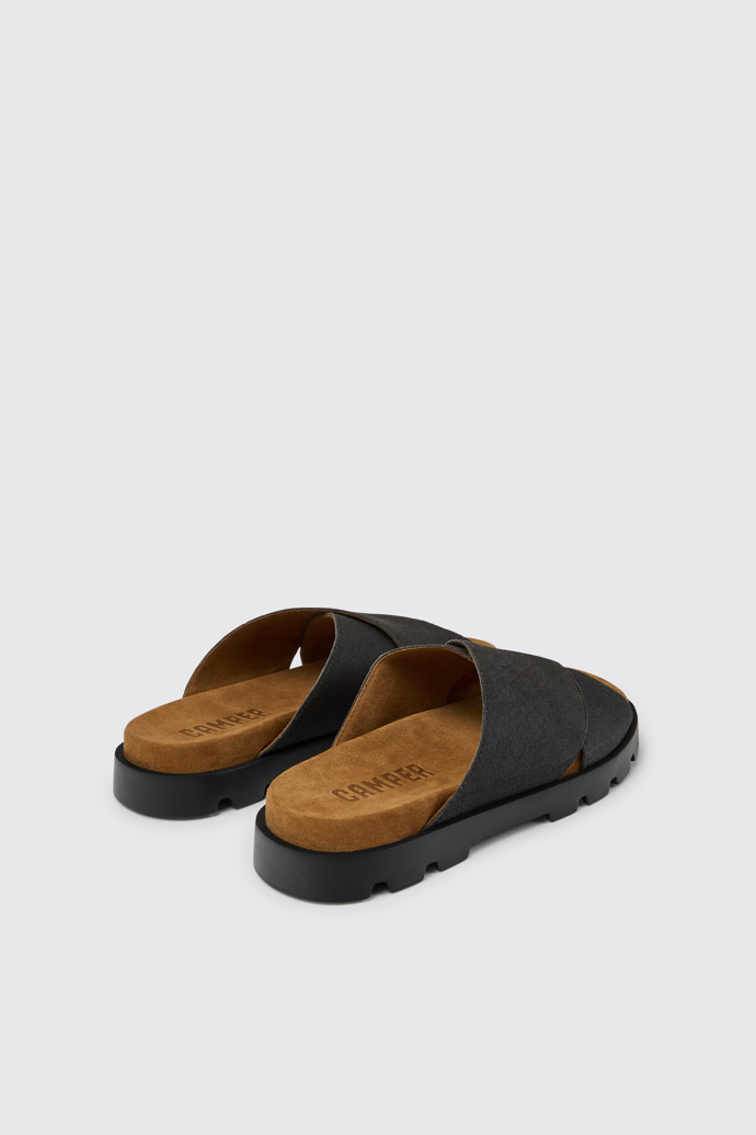 Back view of Brutus Sandal Black men's sandals