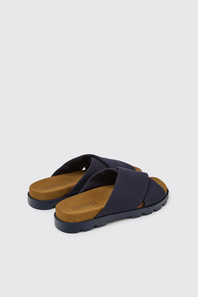 Back view of Brutus Sandal Blue recycled cotton sandals for men