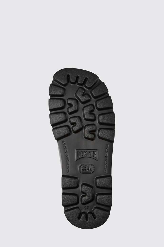Brutus Sandal Μαύρα δερμάτινα πέδιλα για άντρες