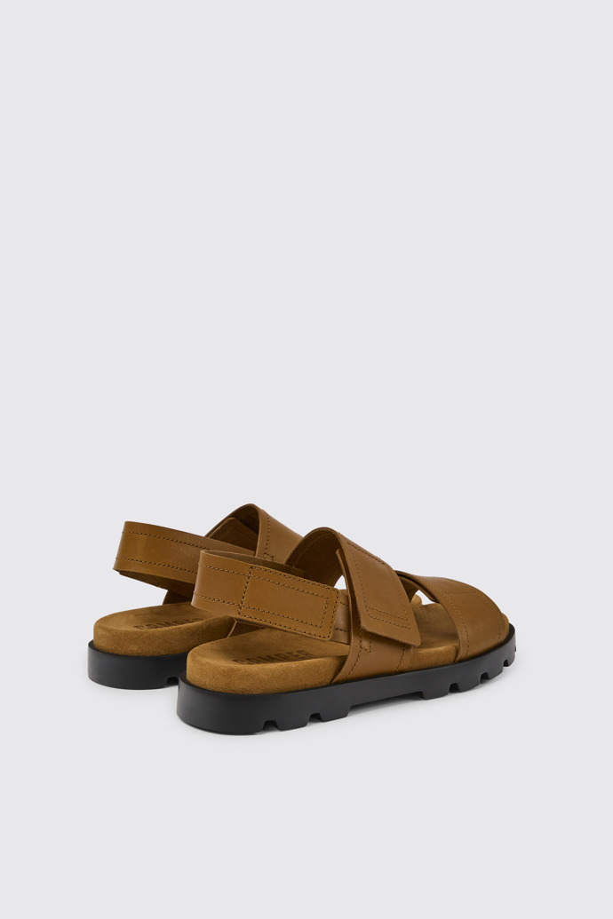 Back view of Brutus Sandal Brown leather sandals for men