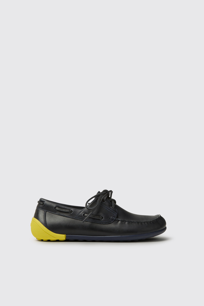 Peu Circuit Chaussures en cuir bleu pour homme