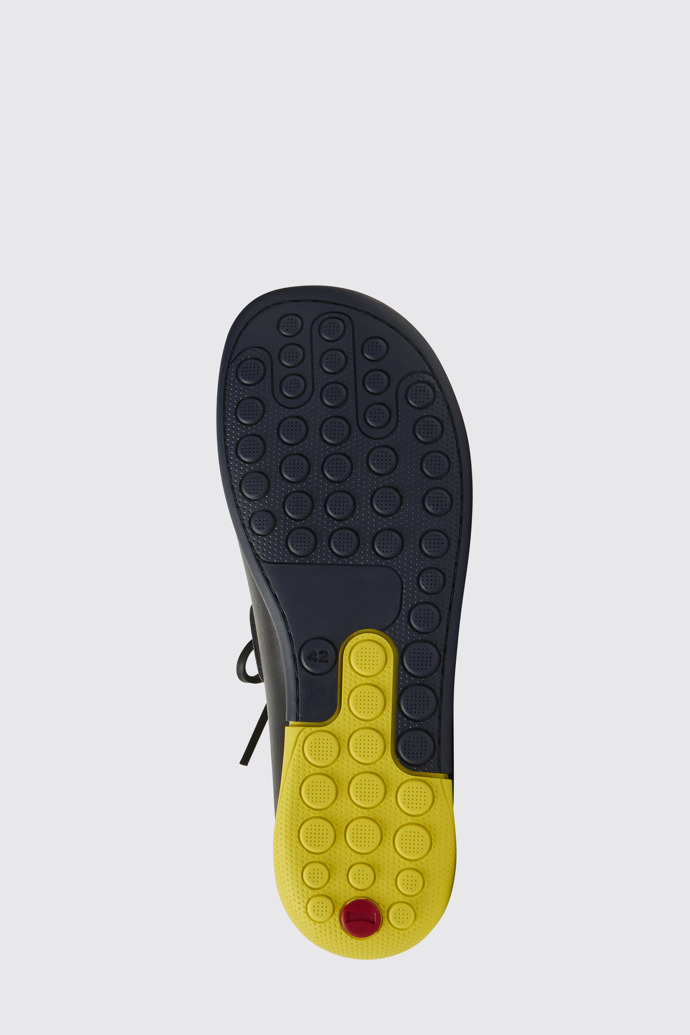 Peu Circuit Chaussures en cuir bleu pour homme