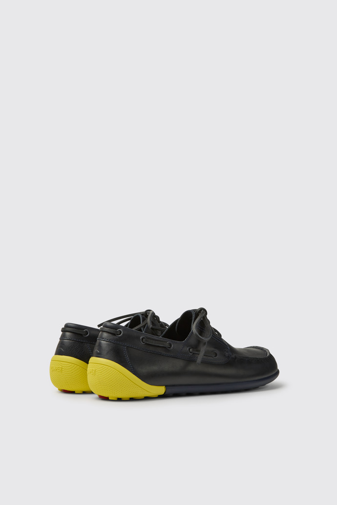 Peu Circuit Chaussures en cuir bleu pour homme