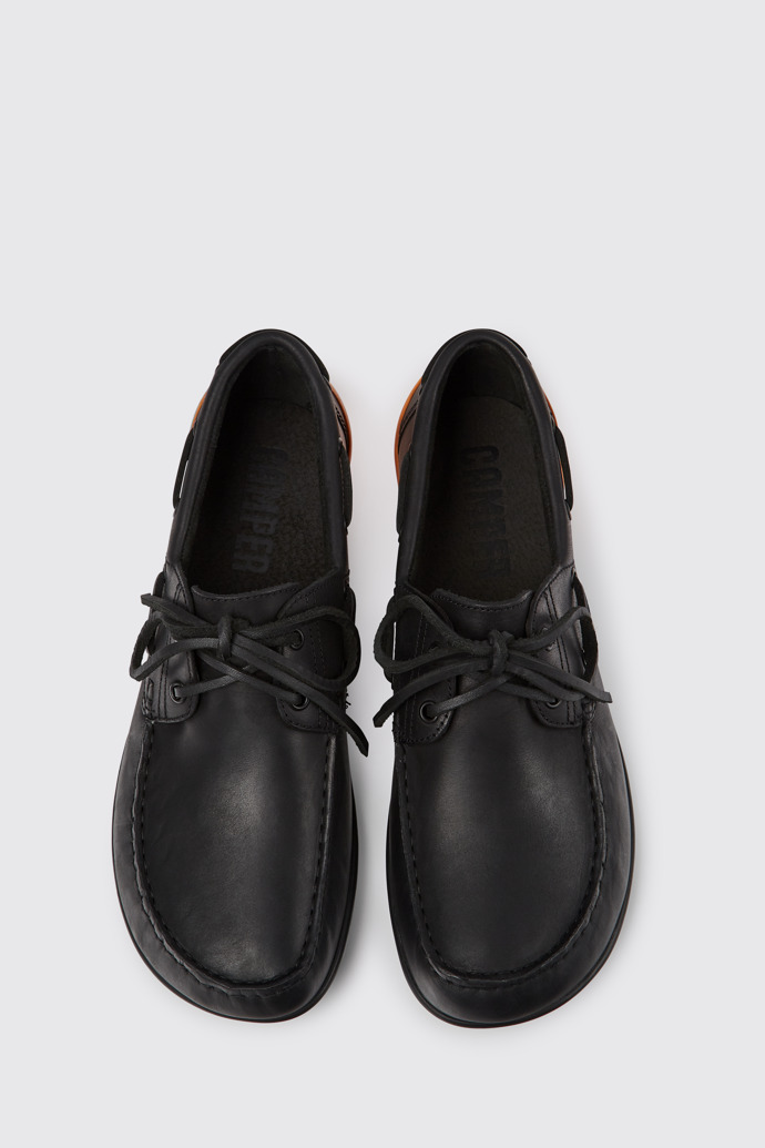 Overhead view of Peu Circuit Black leather shoes for men