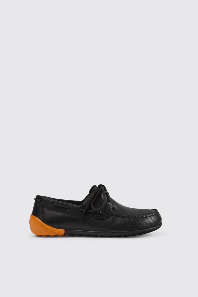Side view of Peu Circuit Black leather shoes for men