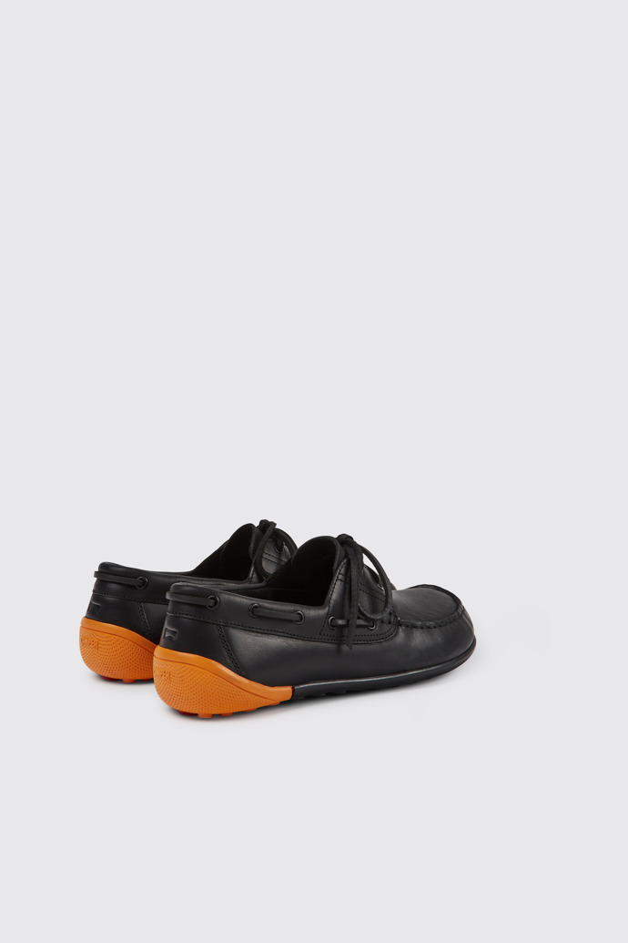 Back view of Peu Circuit Black leather shoes for men