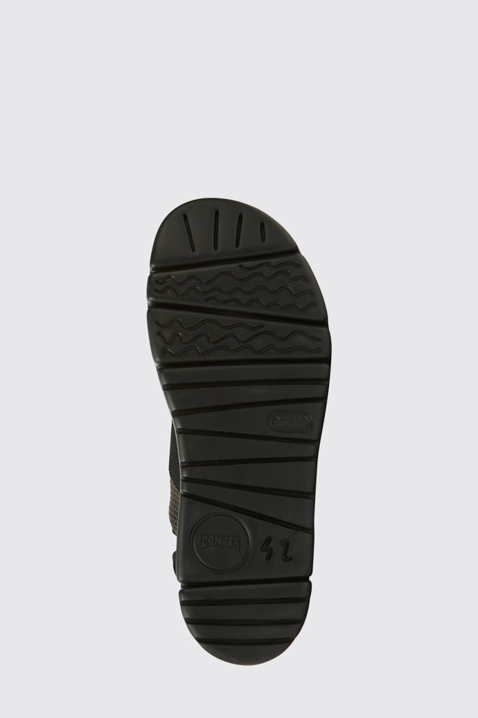 The sole of Oruga Black and grey TENCEL® Lyocell sandals for men