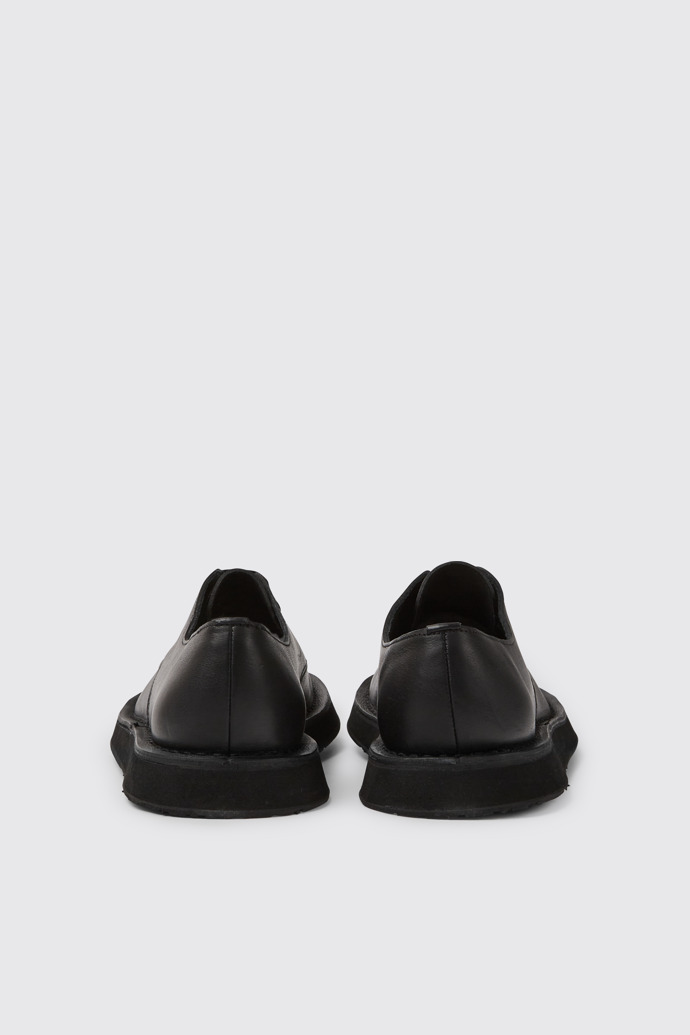 Back view of Brothers Polze Black leather shoes for men