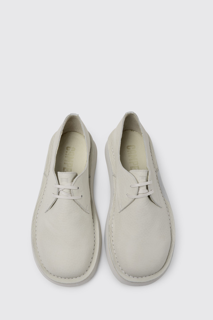 Overhead view of Brothers Polze White leather shoes for men