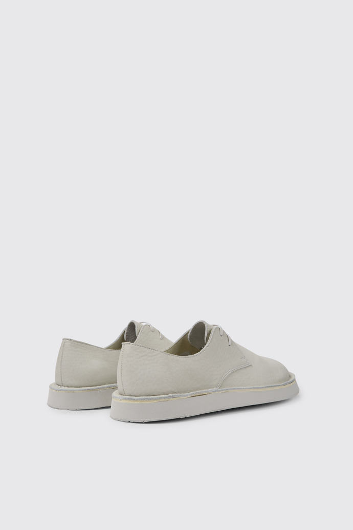 Back view of Brothers Polze White leather shoes for men