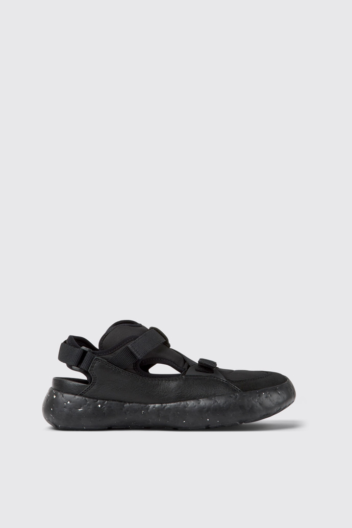Side view of Peu Stadium Black semi-open sneakers for men