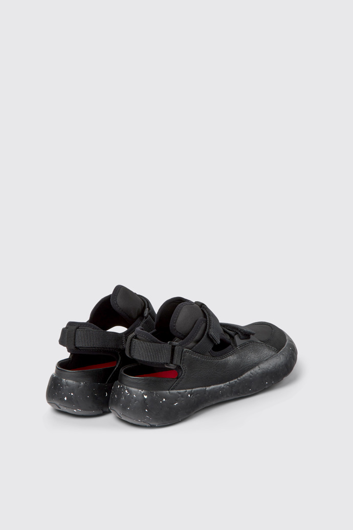 Back view of Peu Stadium Black semi-open sneakers for men
