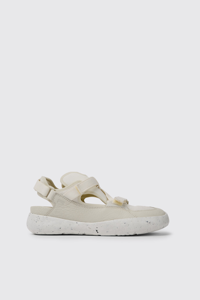 Side view of Peu Stadium White semi-open sneakers for men