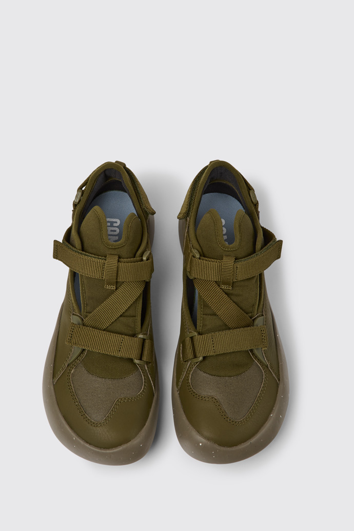 Overhead view of Peu Stadium Green semi-open sneakers for men