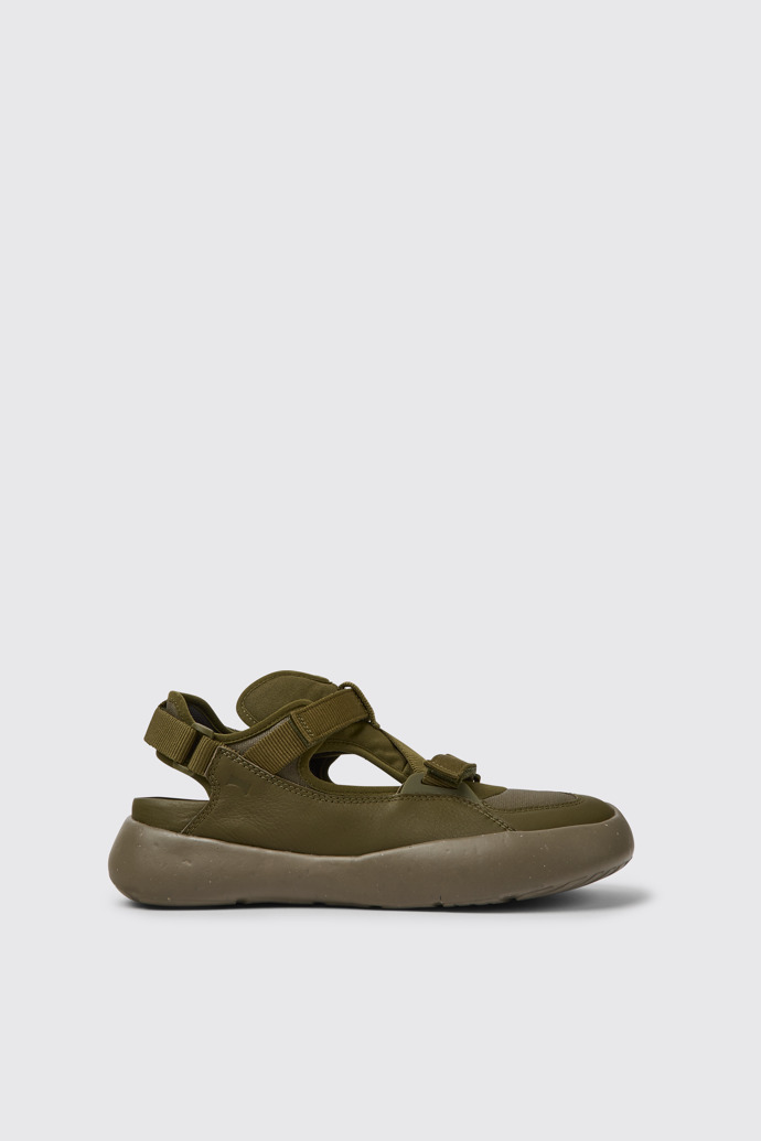 Side view of Peu Stadium Green semi-open sneakers for men