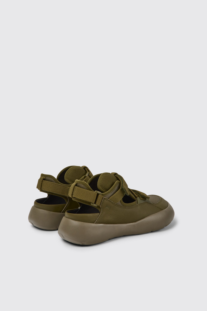 Back view of Peu Stadium Green semi-open sneakers for men