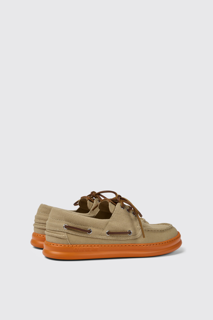 Back view of Runner Beige recycled cotton shoes for men