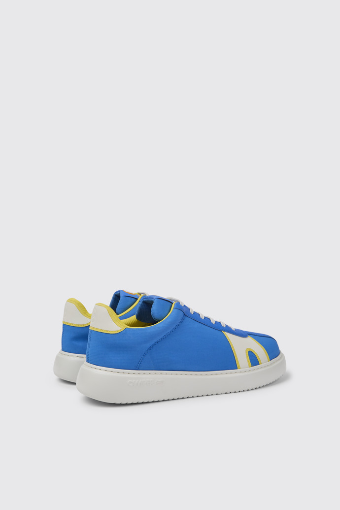 Back view of Runner K21 Blue and white recycled polyester sneakers for men