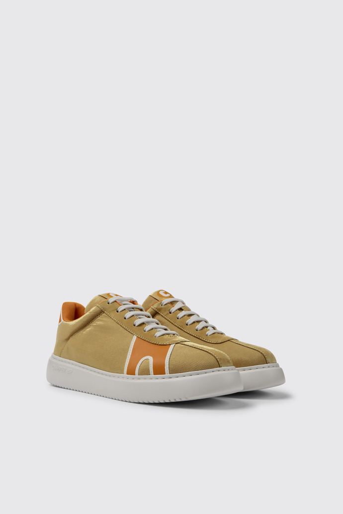 Front view of Runner K21 Brown, orange, and beige sneakers for men