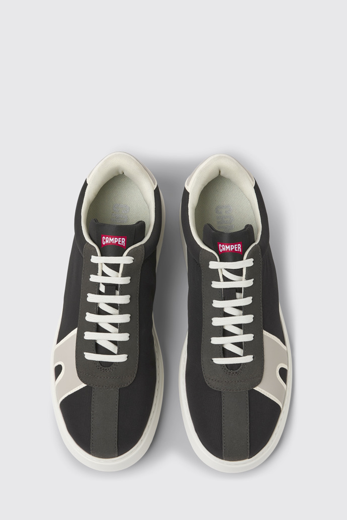 Overhead view of Runner K21 Black, grey, and white sneakers for men