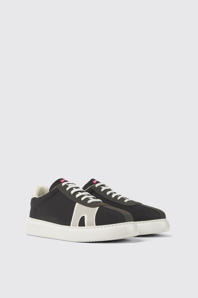 Front view of Runner K21 Black, grey, and white sneakers for men