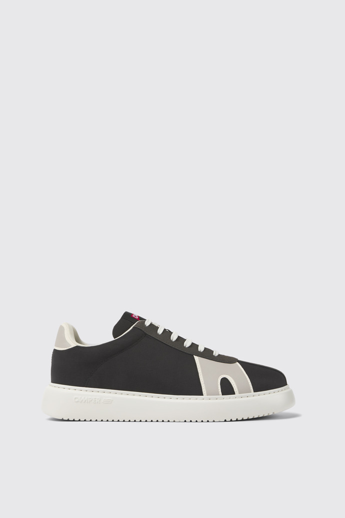Side view of Runner K21 Black, grey, and white sneakers for men
