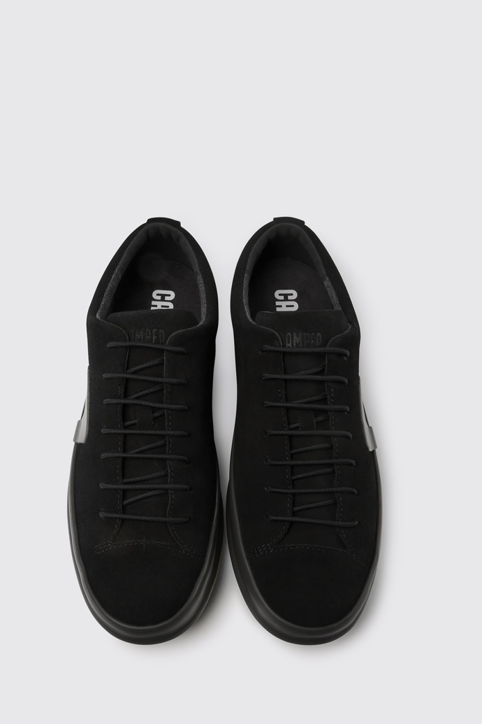 Overhead view of Chasis Black nubuck shoes for men