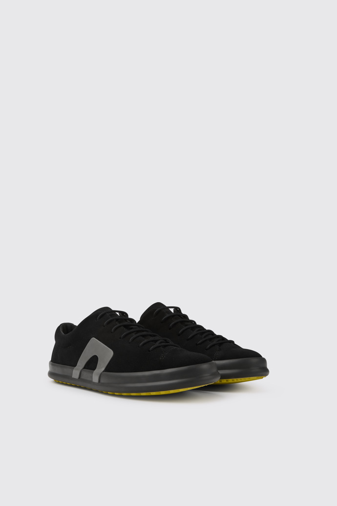 Front view of Chasis Black nubuck shoes for men
