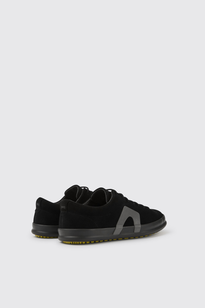 Back view of Chasis Black nubuck shoes for men