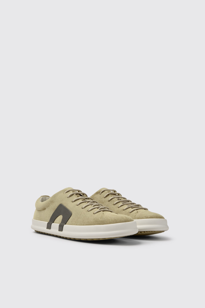 Front view of Chasis Beige nubuck shoes for men