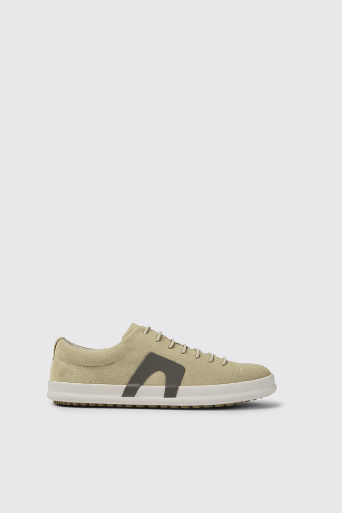 Side view of Chasis Beige nubuck shoes for men