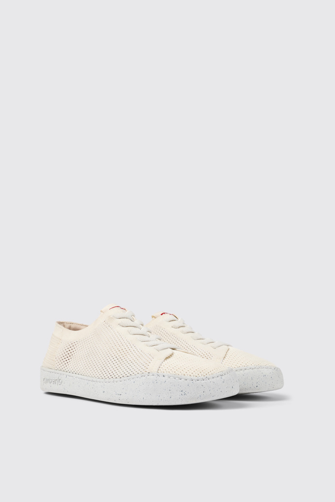Front view of Peu Touring White recycled PET sneakers for men