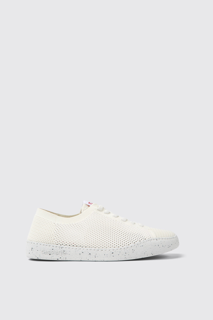 Side view of Peu Touring White recycled PET sneakers for men