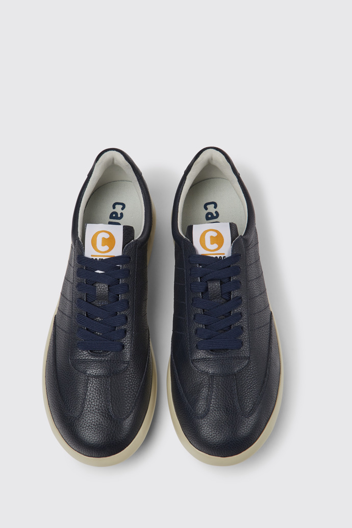 Overhead view of Pelotas XLite Blue leather sneakers for men