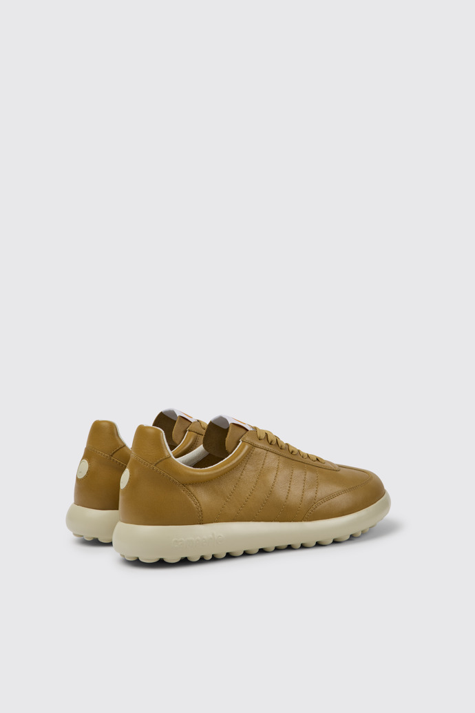 Back view of Pelotas XLite Brown and beige leather sneakers for men