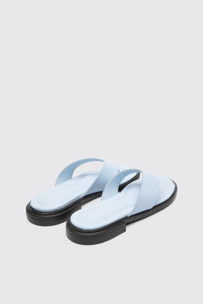 Back view of Twins Light blue leather sandals