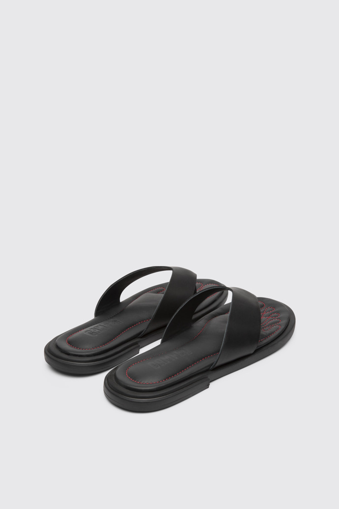 Back view of Twins Black leather sandals