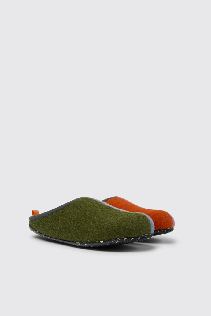 Front view of Twins Multicolored wool men’s slippers