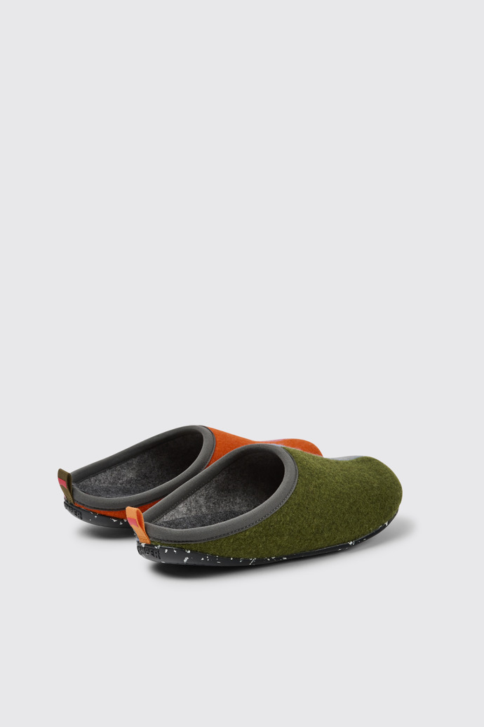Back view of Twins Multicolored wool men’s slippers