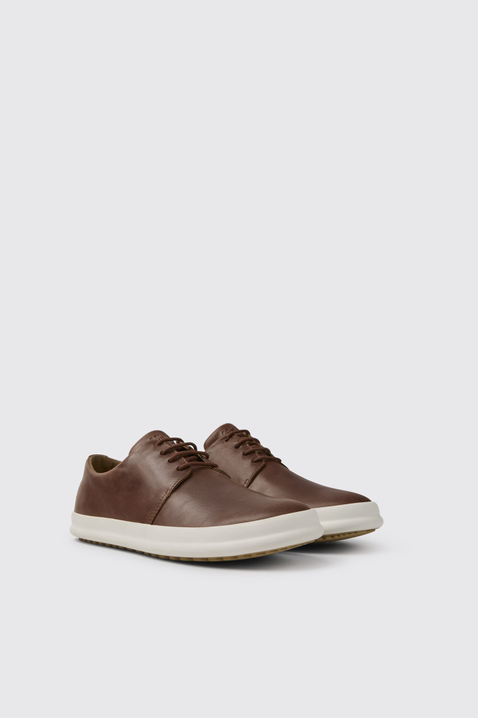 Front view of Chasis Brown leather shoes for men