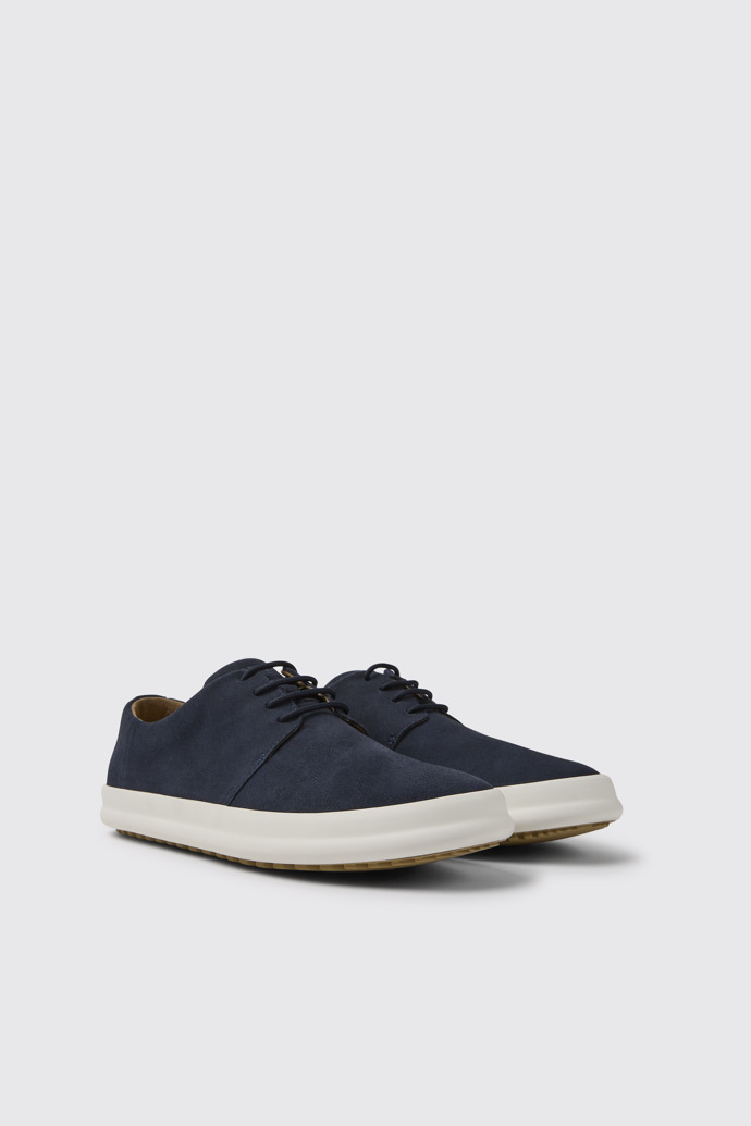 Chasis Blauer Herrenschuh aus Nubukleder