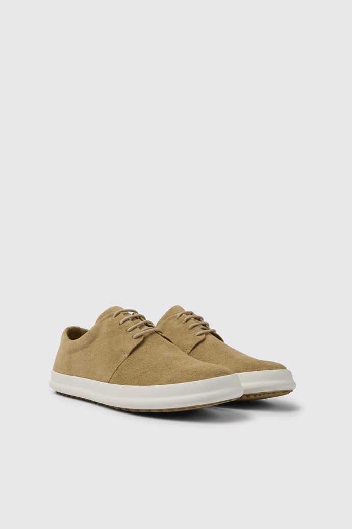 Front view of Chasis Beige nubuck shoes for men