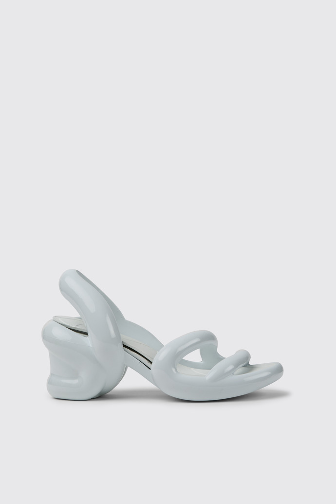 Side view of Kobarah White unisex sandals