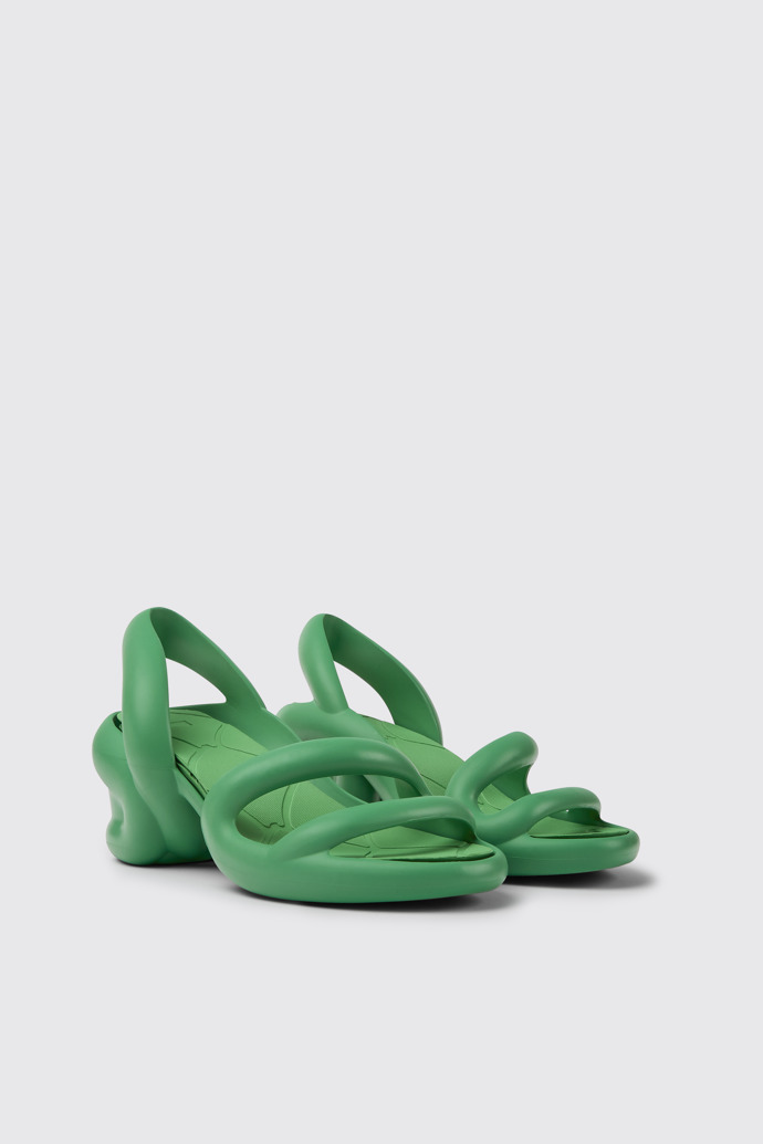 Front view of Kobarah Green unisex sandals