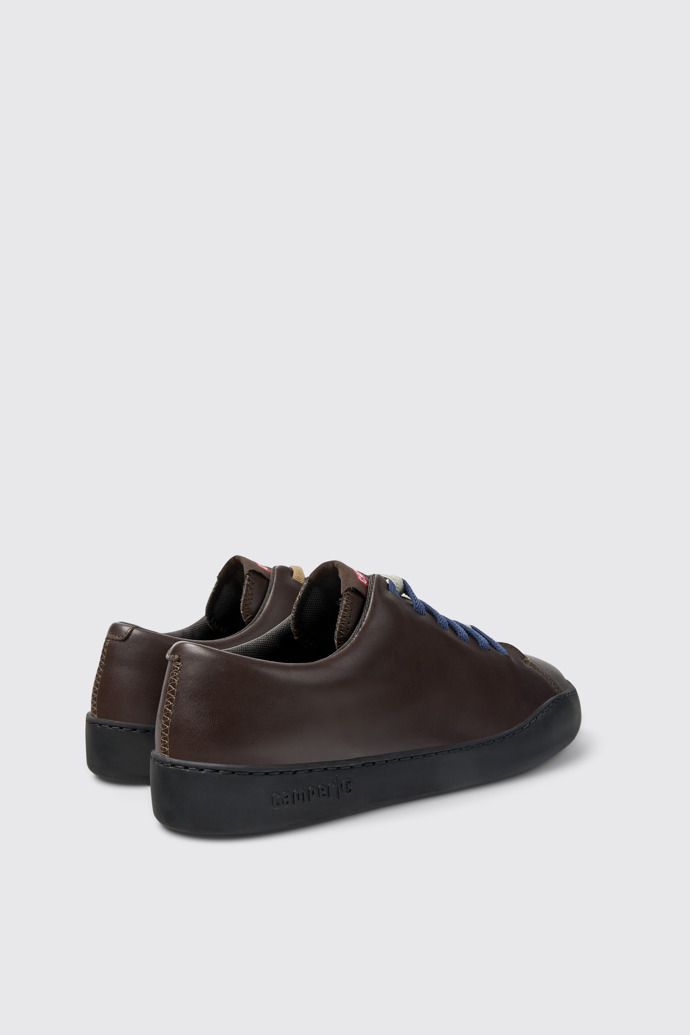 Back view of Twins Brown leather sneakers for men