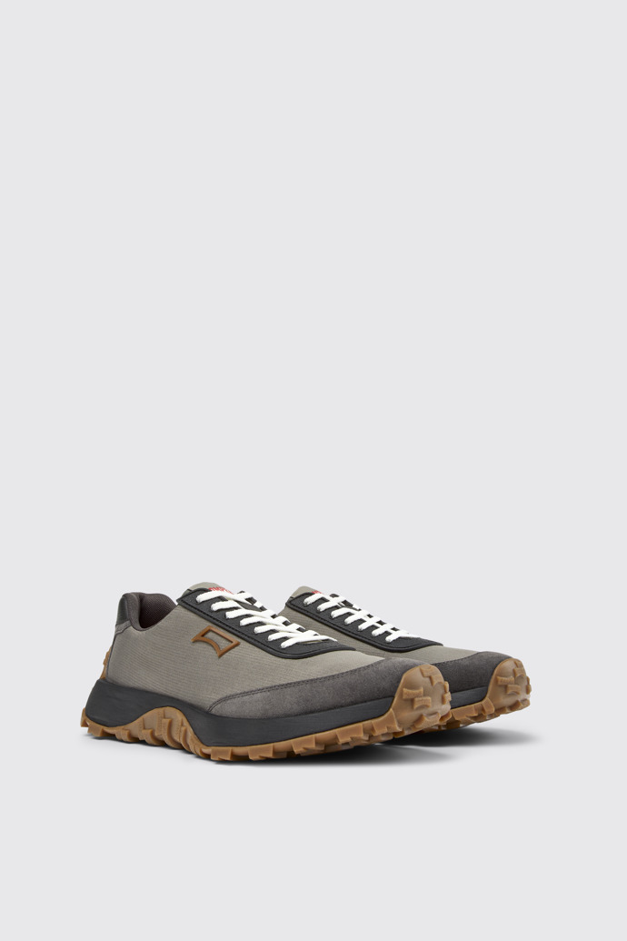Front view of Drift Trail Gray Textile and Nubuck Shoes for Men.