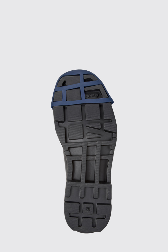 The sole of Junction Black Leather Shoes for Men.